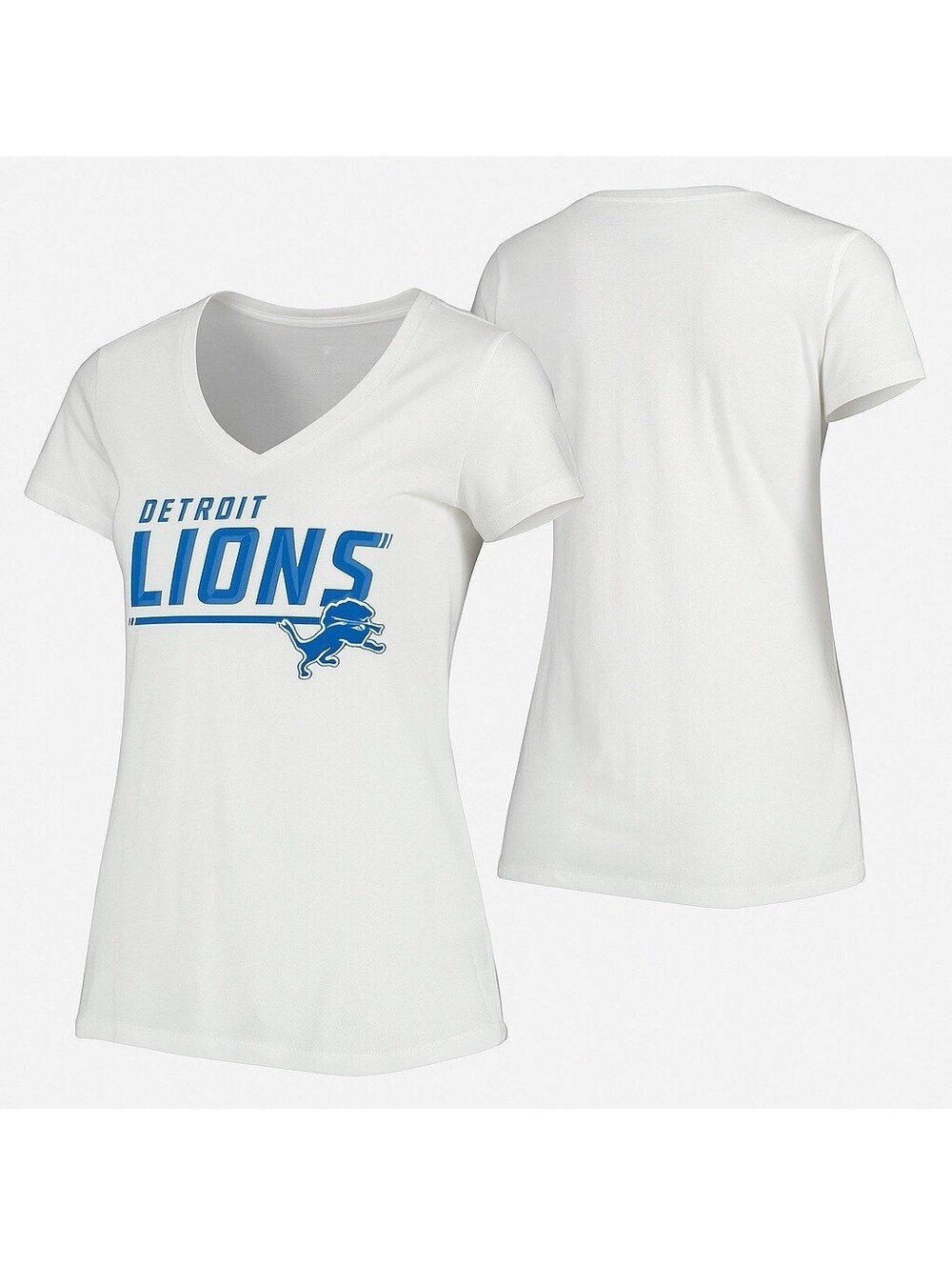 Detroit Lions Fanatics Womens Small White V-Neck NFL T-Shirt Defect New